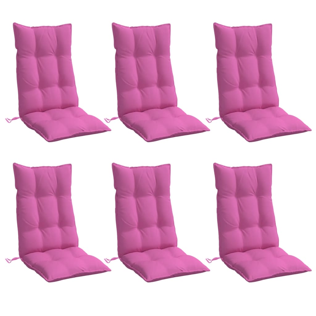 vidaXL Cojines para silla con respaldo alto 6 uds tela Oxford rosa