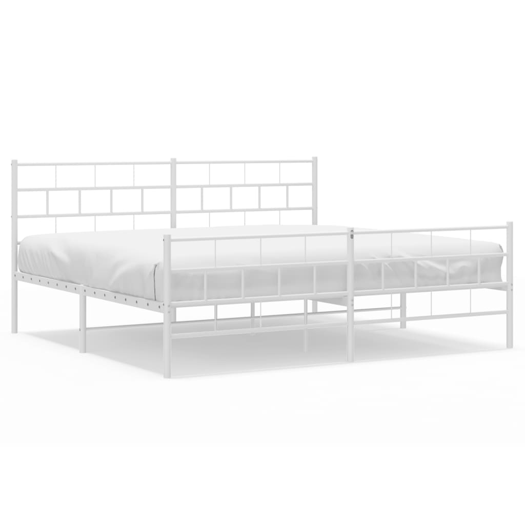 vidaXL Estructura cama sin colchón con estribo metal blanco 193x203 cm