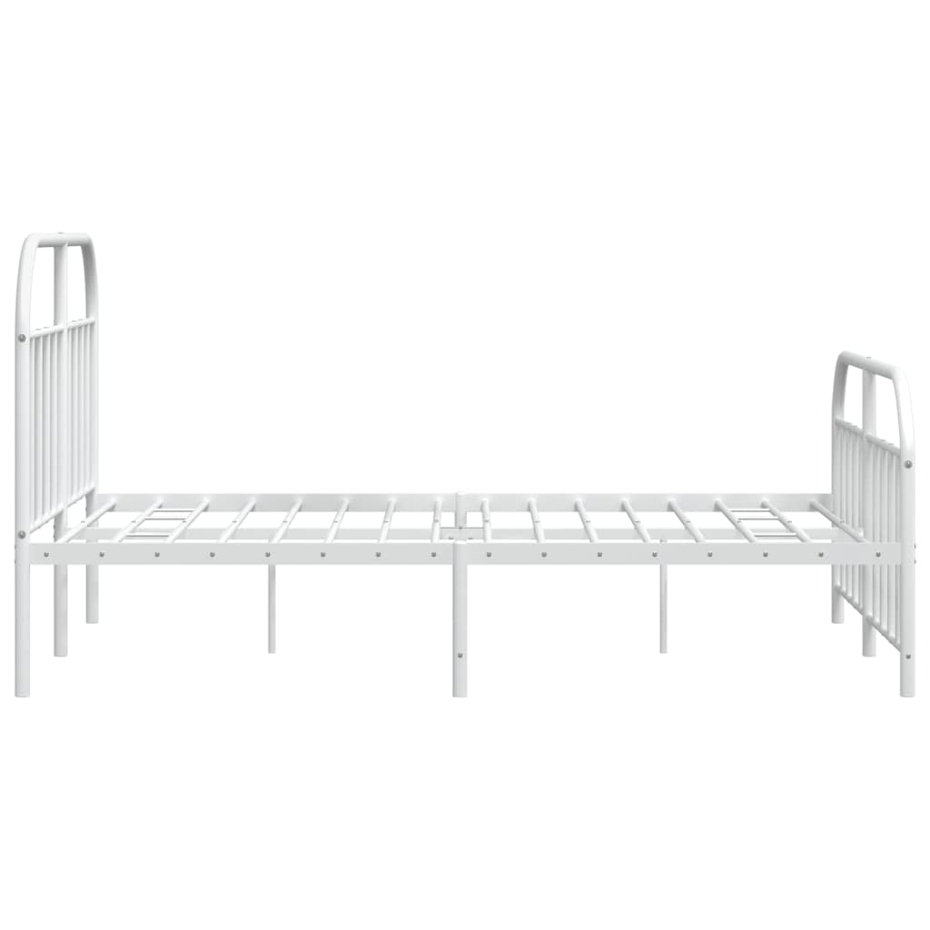 vidaXL Estructura cama sin colchón con estribo metal blanco 140x200 cm