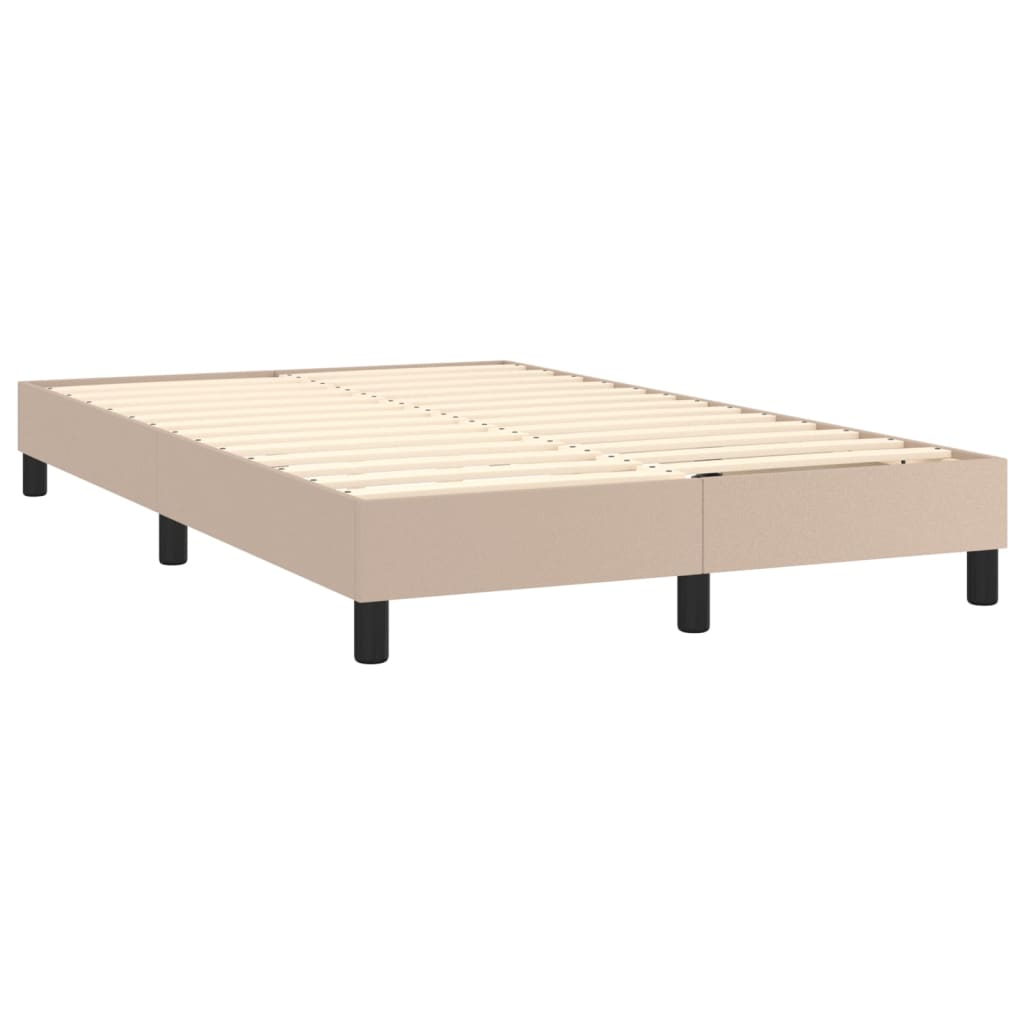 vidaXL Cama box spring con colchón cuero sintético capuchino 120x200cm