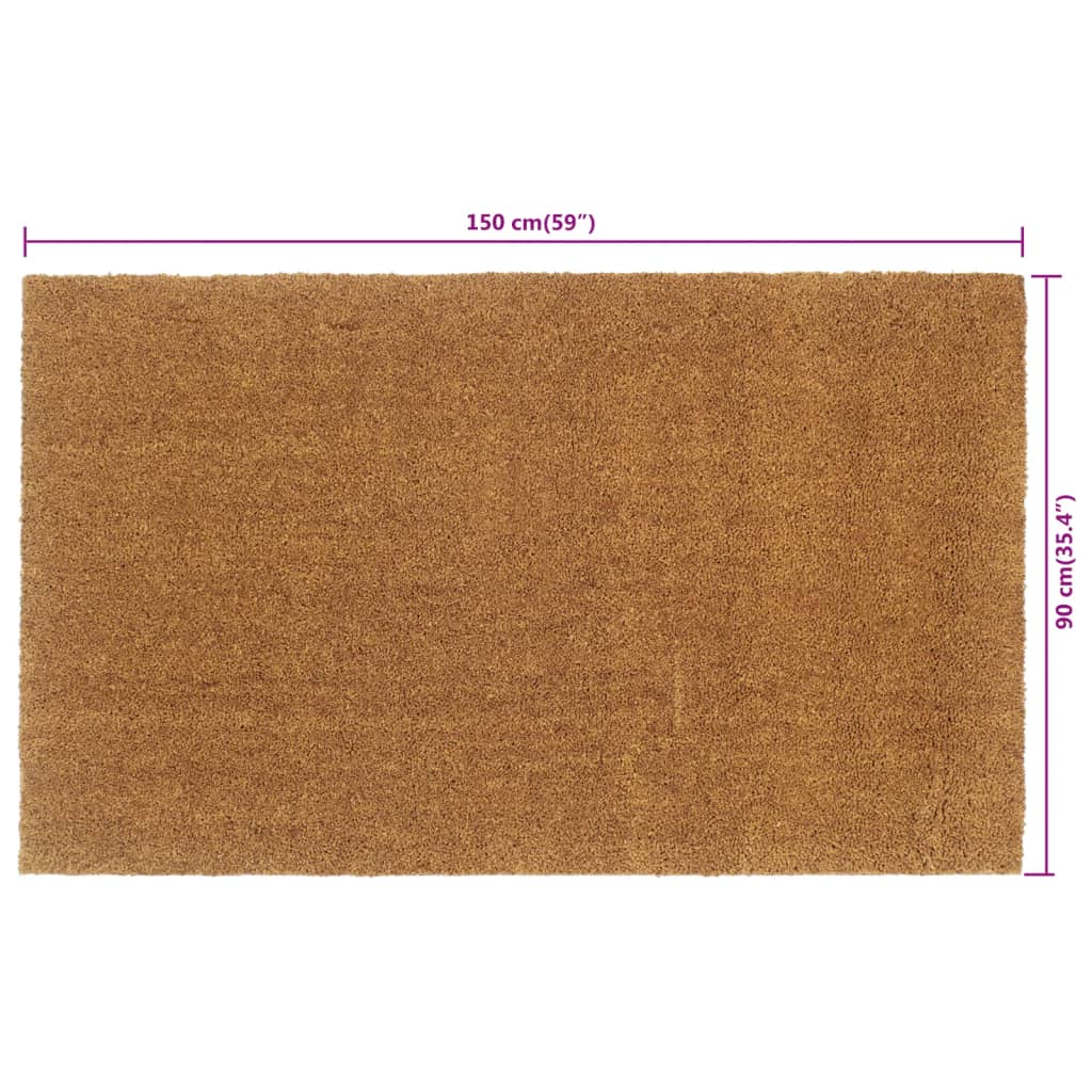 vidaXL Felpudo de fibra de coco natural 90x150 cm