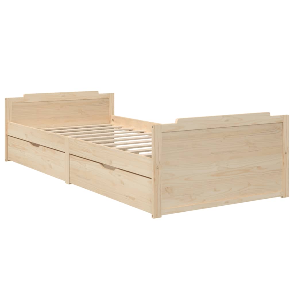 vidaXL Estructura de cama sin colchón madera maciza de pino 90x200 cm