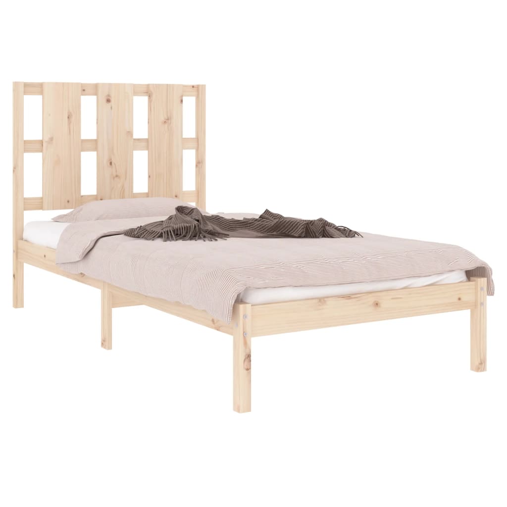 vidaXL Estructura de cama madera maciza 90x190 cm