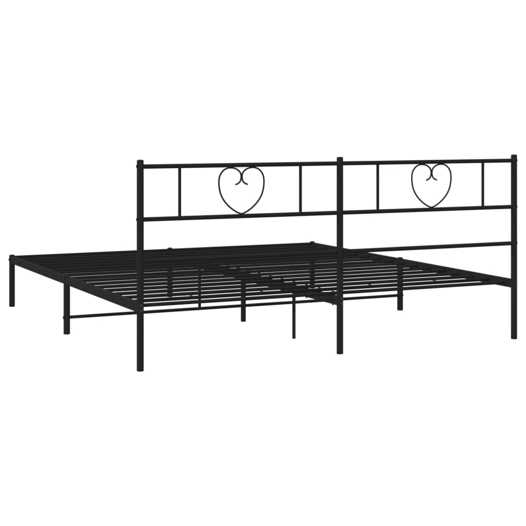 vidaXL Estructura cama sin colchón con cabecero metal negro 193x203 cm