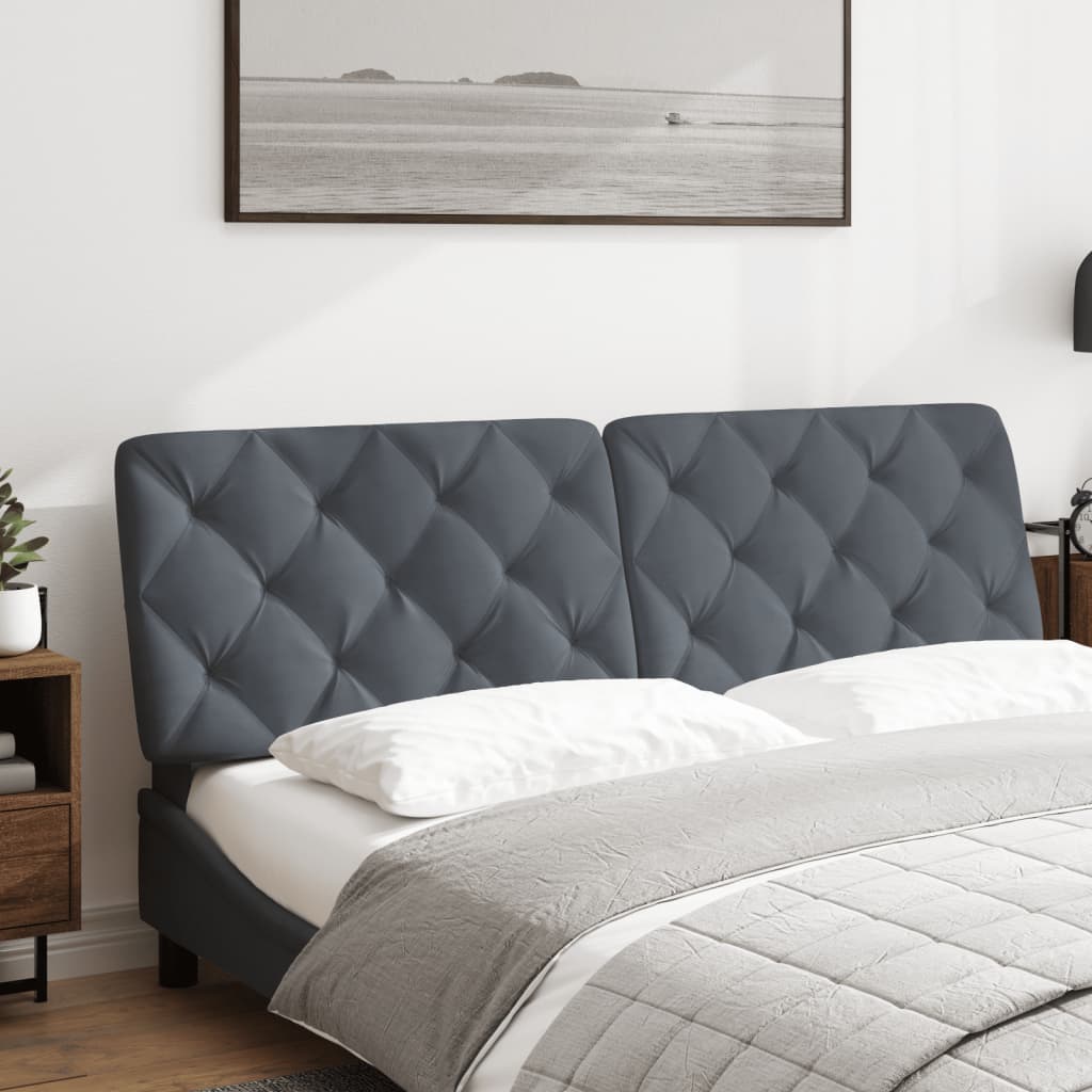 vidaXL Cabecero de cama acolchado terciopelo gris oscuro 160 cm