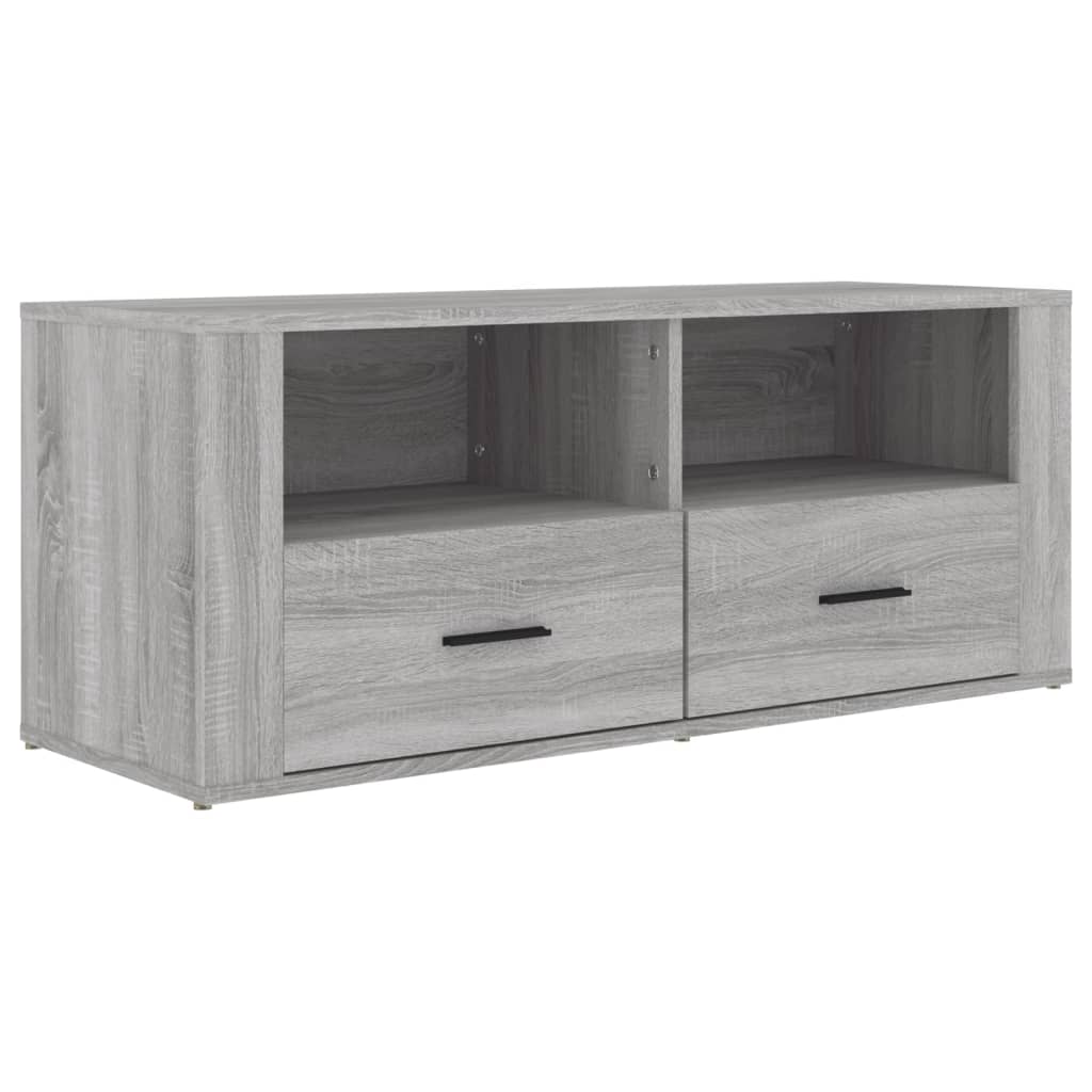 vidaXL Mueble de TV madera contrachapada gris Sonoma 100x35x40 cm