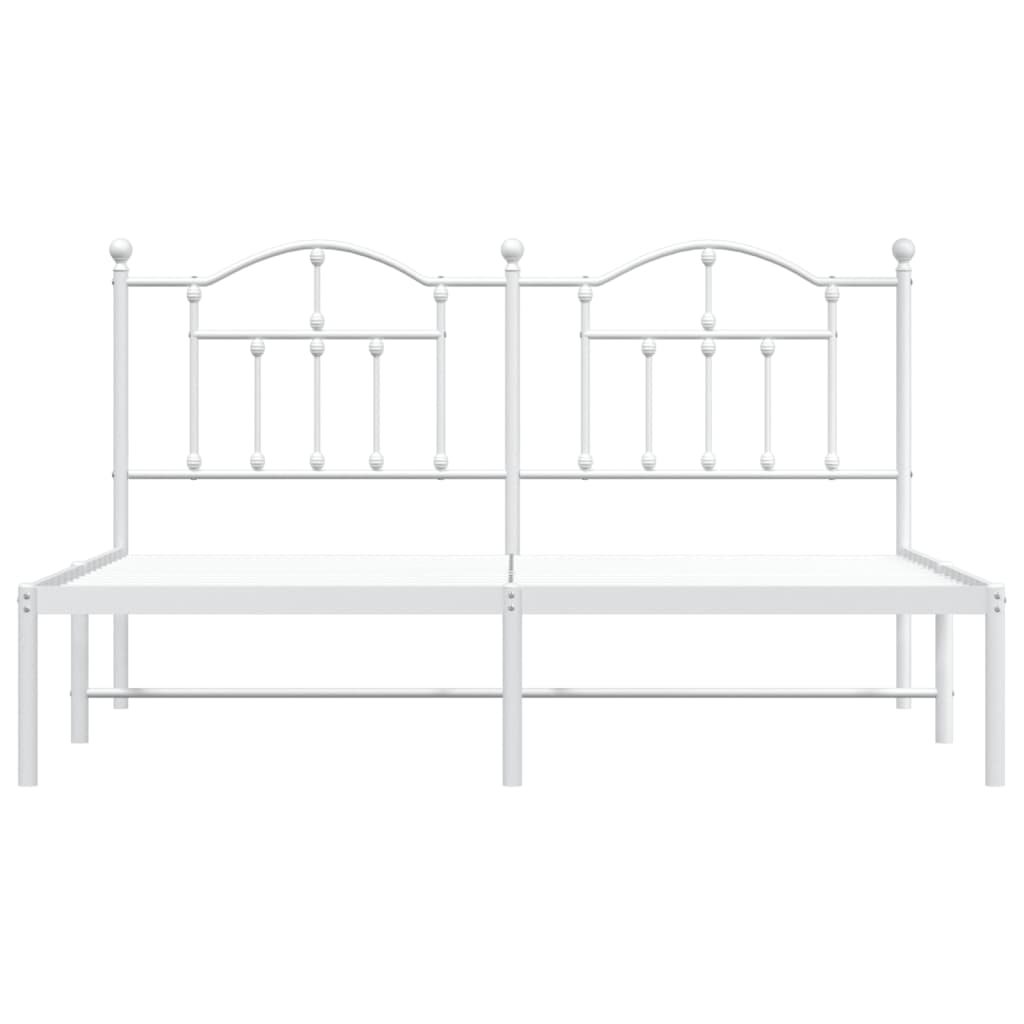 vidaXL Estructura de cama de metal con cabecero blanco 180x200 cm