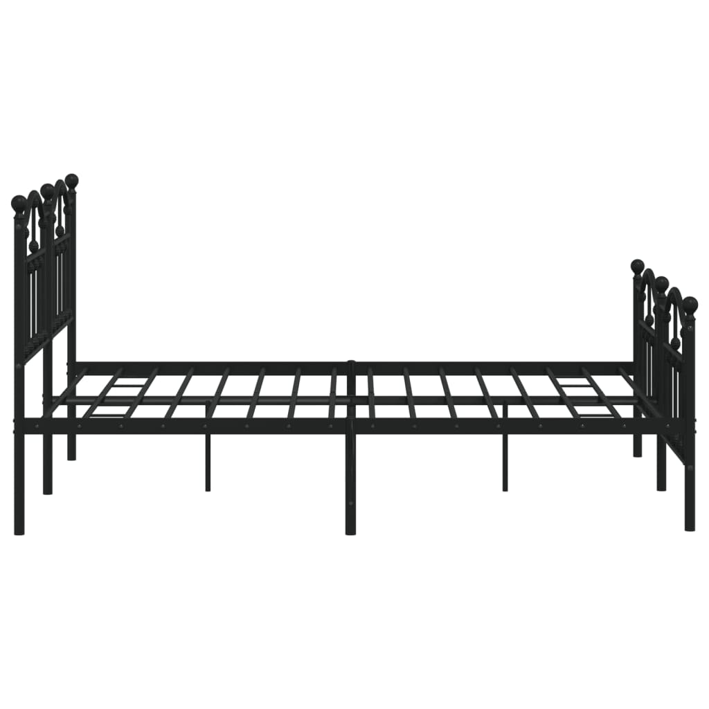 vidaXL Estructura de cama cabecero y estribo metal negro 140x200 cm