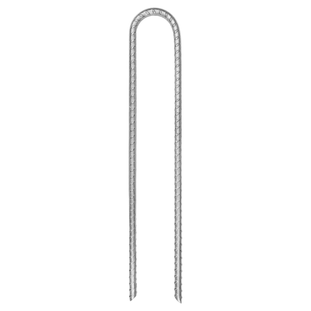 vidaXL Clavijas de tienda forma U 6 uds acero galvanizado 30 cm Ø7 mm