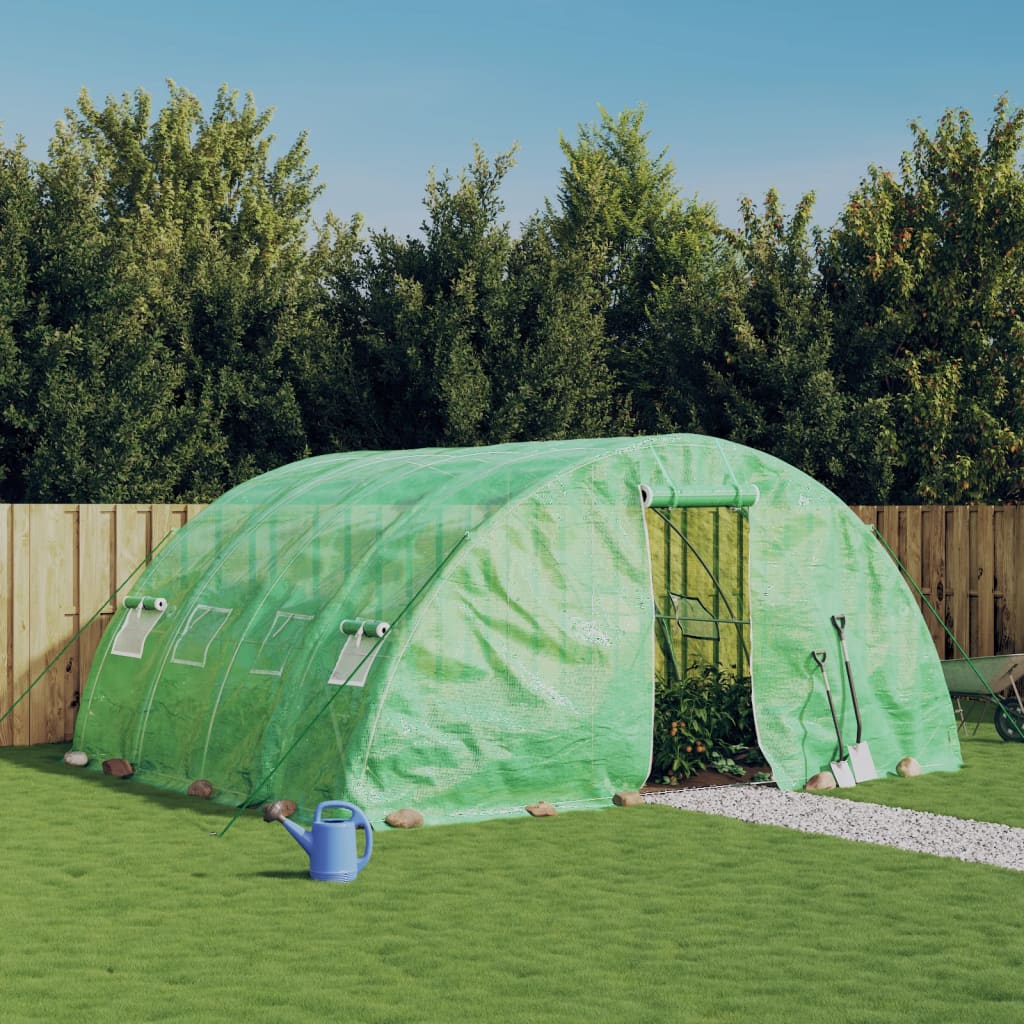 vidaXL Invernadero con estructura de acero verde 20 m² 5x4x2,3 m