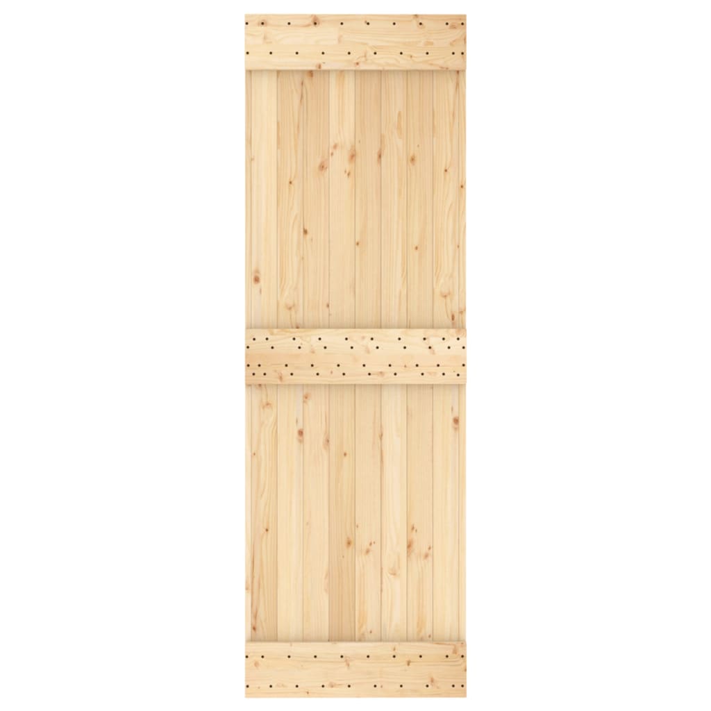 vidaXL Puerta corredera con herrajes madera maciza de pino 70x210 cm