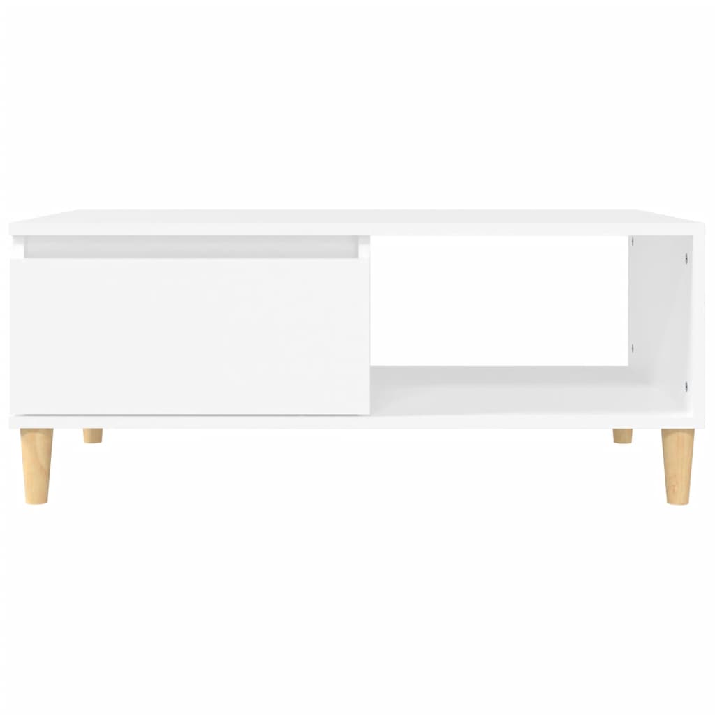 vidaXL Mesa de centro madera contrachapada blanco 90x50x36,5 cm