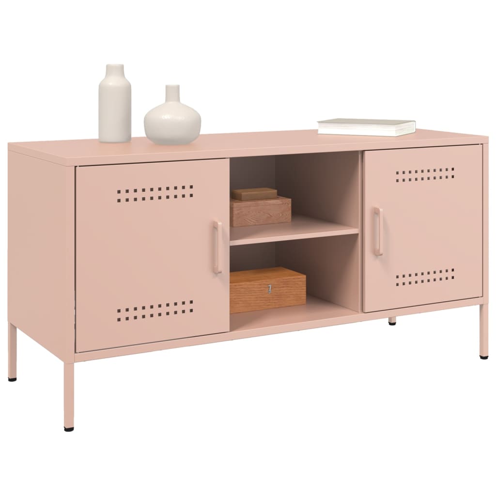 vidaXL Mueble de TV de acero rosa 100,5x39x50,5 cm