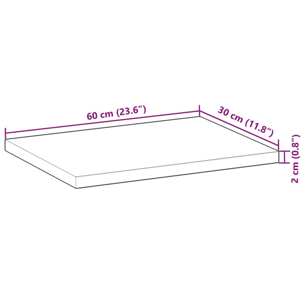 vidaXL Estantes flotantes 4 uds madera acacia sin tratar 60x30x2 cm