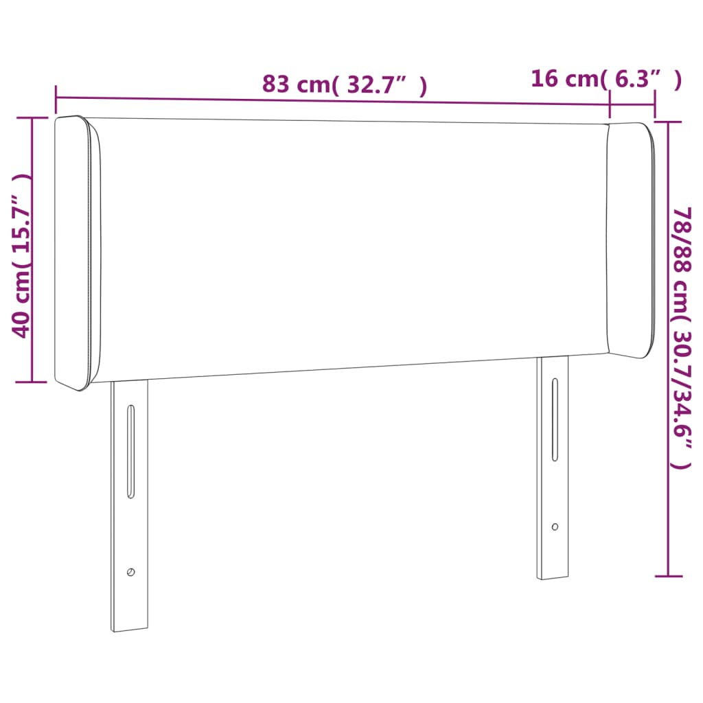 vidaXL Cabecero de cuero sintético negro 83x16x78/88 cm