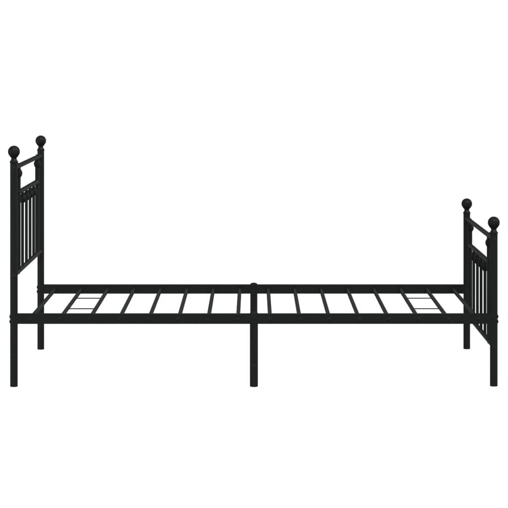 vidaXL Estructura de cama con cabecero y estribo metal negro 100x190cm