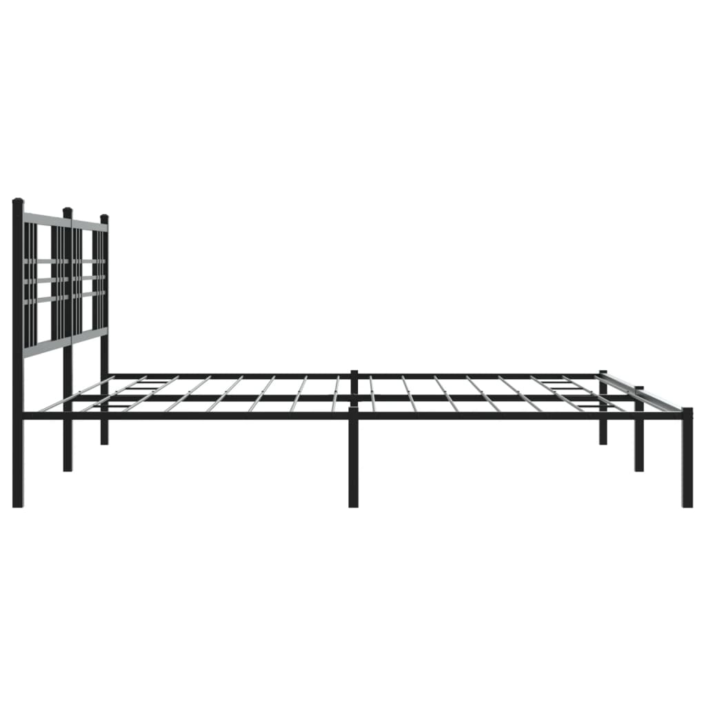 vidaXL Estructura cama sin colchón con cabecero metal negro 193x203 cm