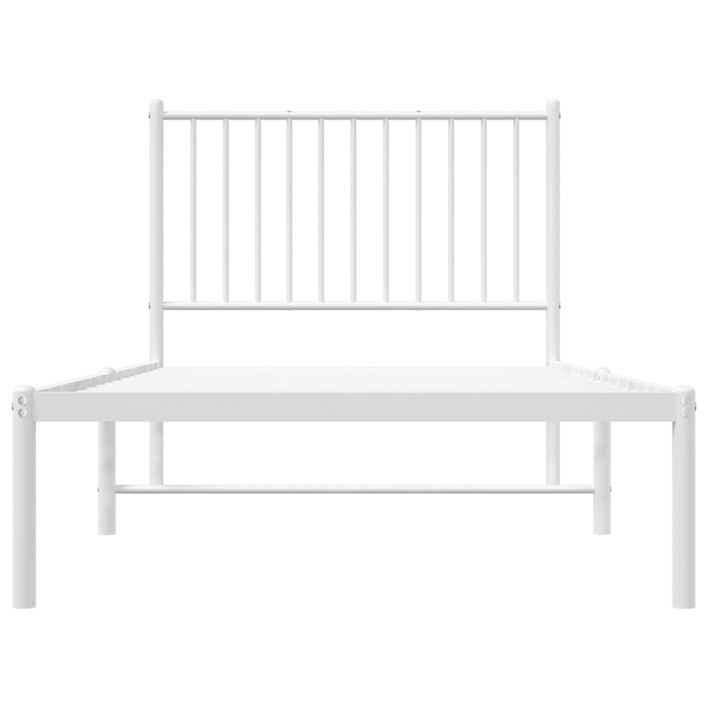 vidaXL Estructura cama sin colchón con cabecero metal blanco 90x190 cm