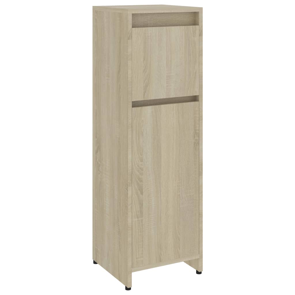 vidaXL Juego de muebles de baño 4 pzas madera ingeniería roble Sonoma