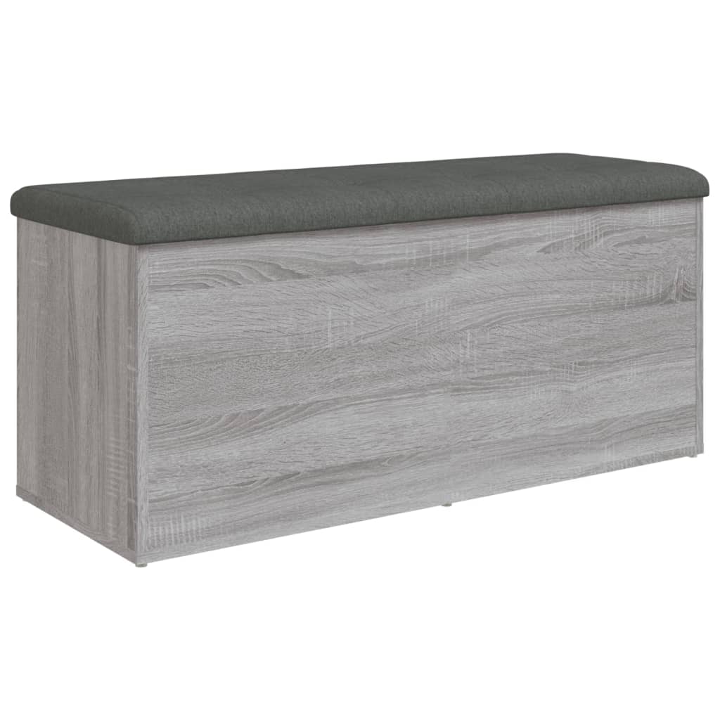 vidaXL Banco con almacenaje madera ingeniería gris Sonoma 102x42x45 cm