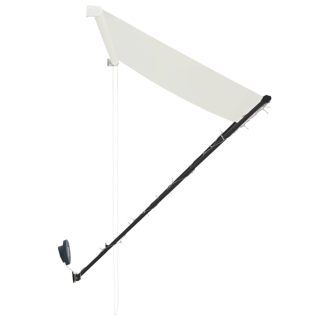 vidaXL Toldo retráctil con LED color crema 400x150 cm