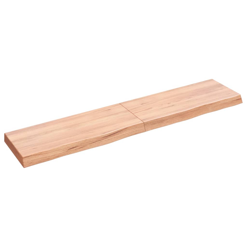 vidaXL Encimera baño madera maciza tratada marrón claro 140x30x(2-6)cm