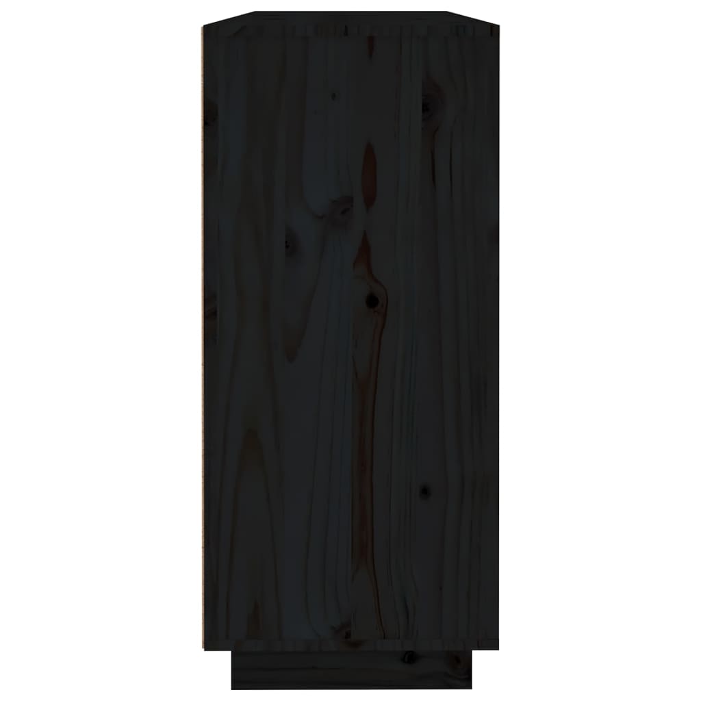 vidaXL Aparador de madera maciza de pino negro 120x35x80 cm