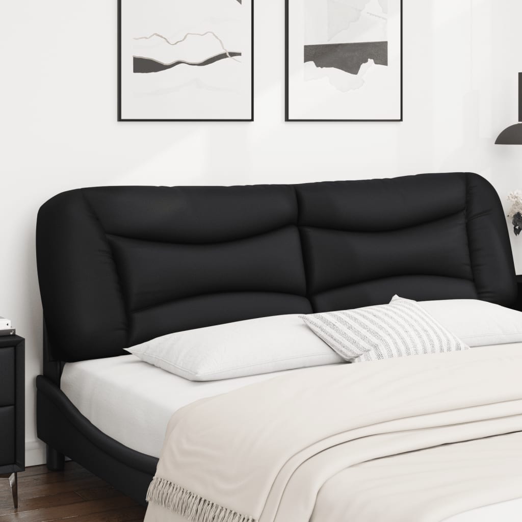 vidaXL Cabecero de cama acolchado cuero sintético negro 180 cm