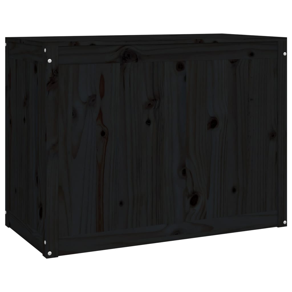 vidaXL Baúl para la colada madera maciza de pino negro 88,5x44x66 cm