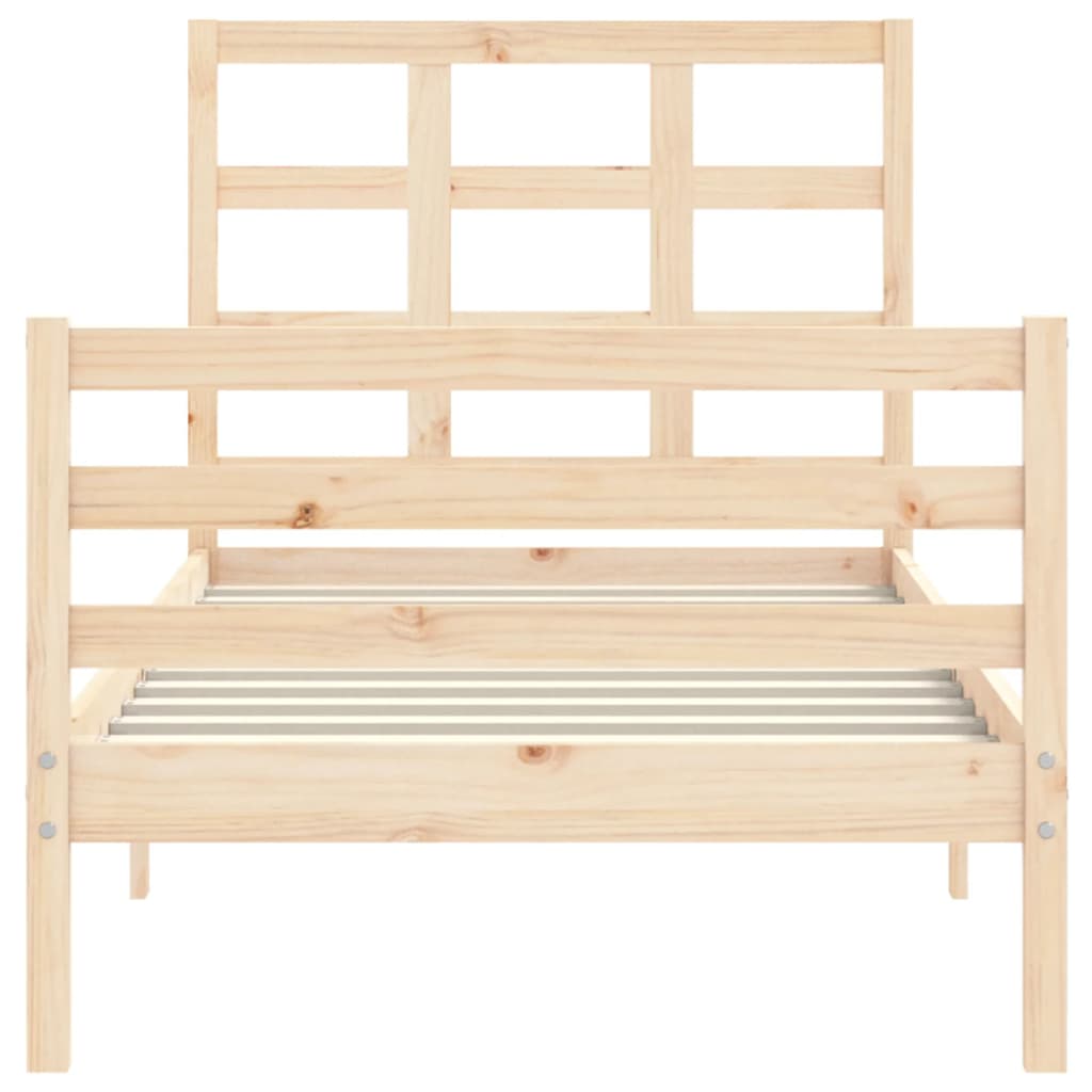 vidaXL Estructura de cama con cabecero madera maciza