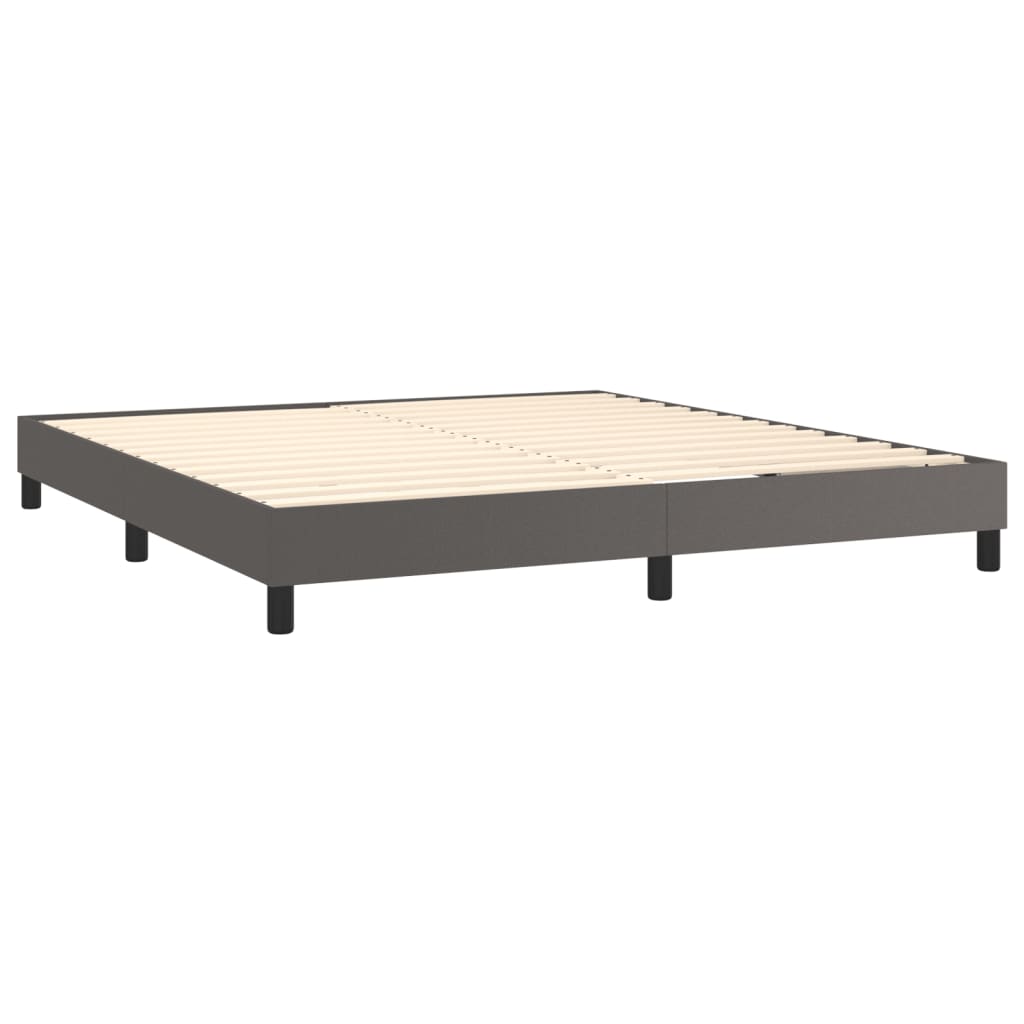 vidaXL Estructura de cama de cuero sintético gris 200x200 cm