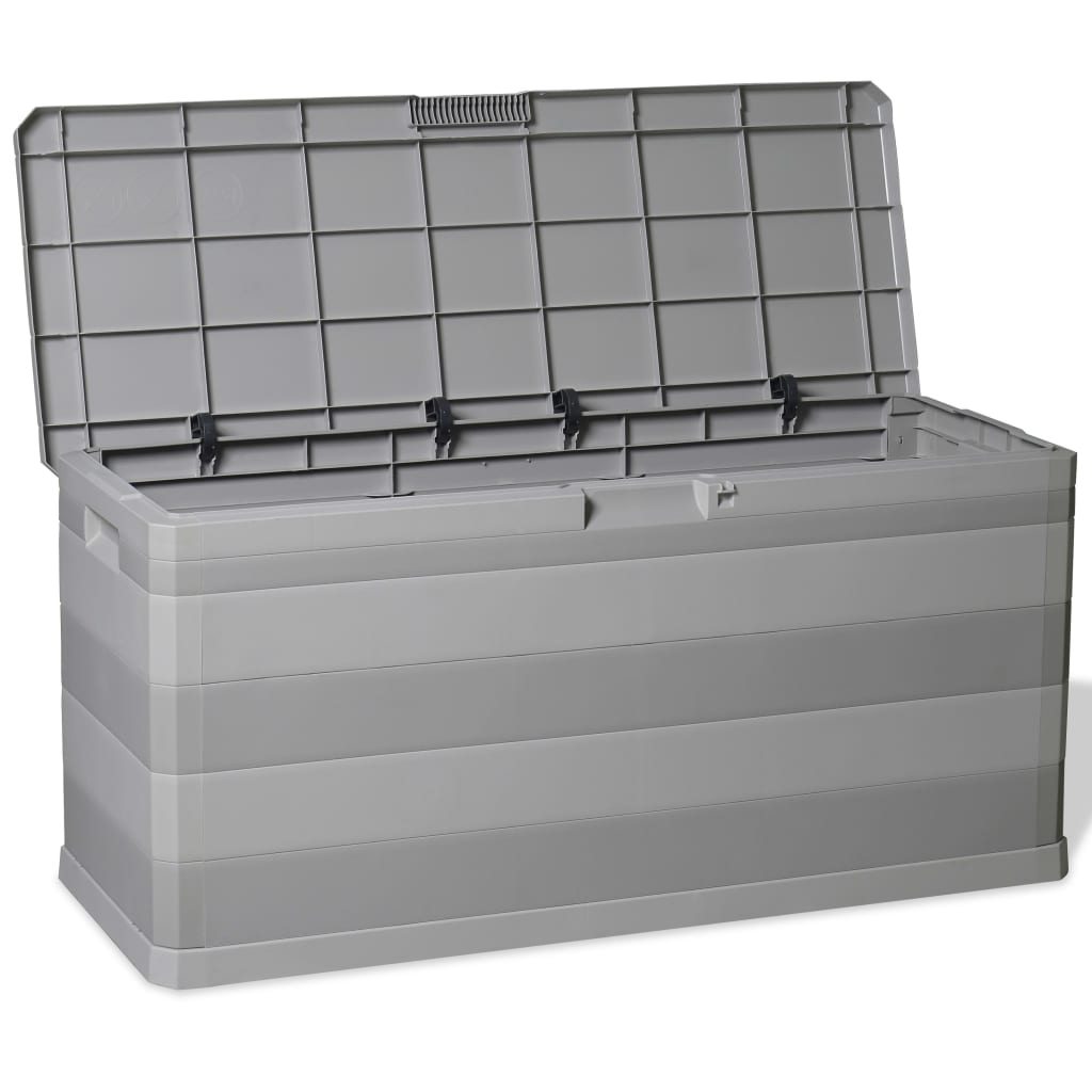 vidaXL Caja de almacenamiento de jardín gris 117x45x56 cm