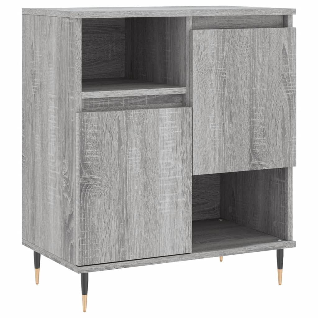 vidaXL Aparadores 2 piezas madera contrachapada gris Sonoma