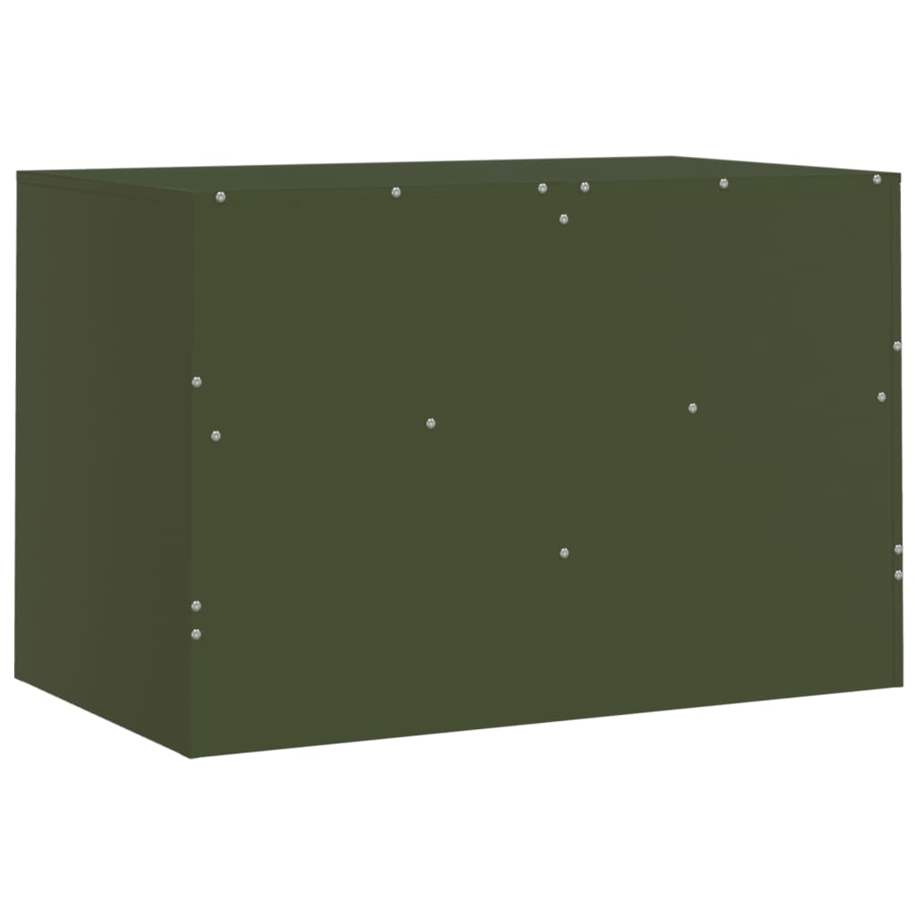 vidaXL Mueble para TV de acero verde oliva 67x39x44 cm