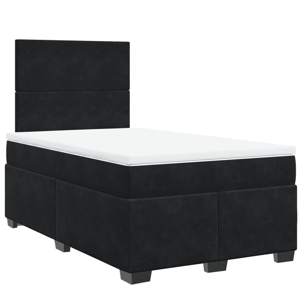 vidaXL Cama box spring con colchón terciopelo negro 120x190 cm