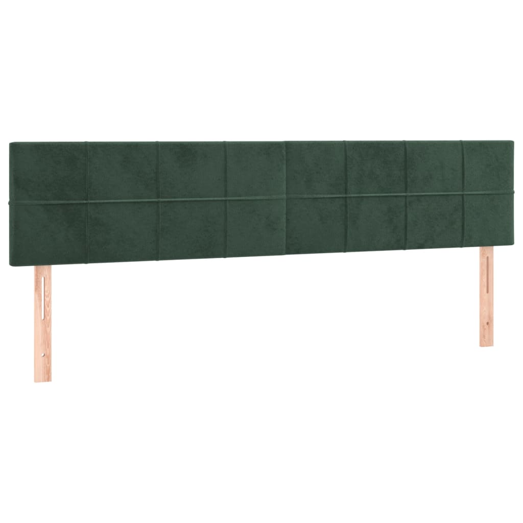 vidaXL Cabecero con LED de terciopelo verde oscuro 200x5x78/88 cm