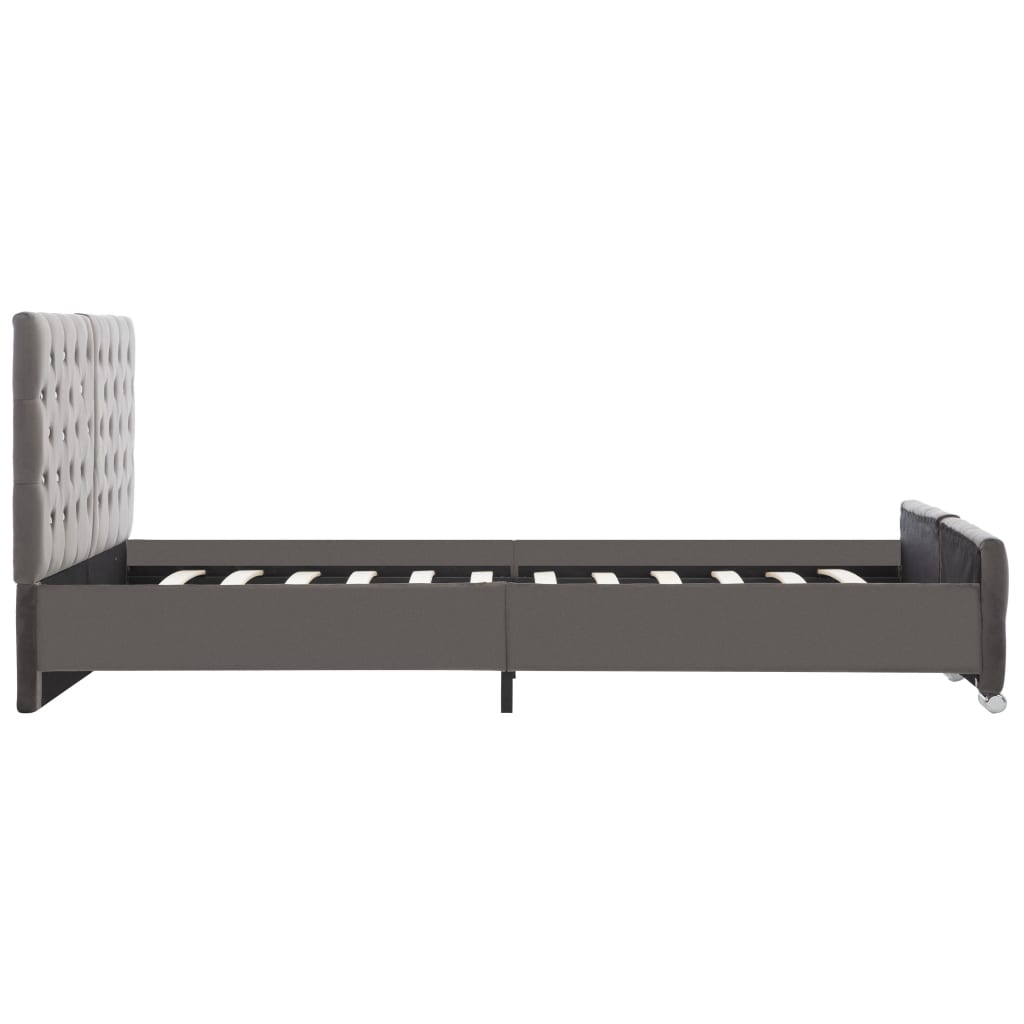 vidaXL Estructura de cama sin colchón terciopelo gris 140x200 cm