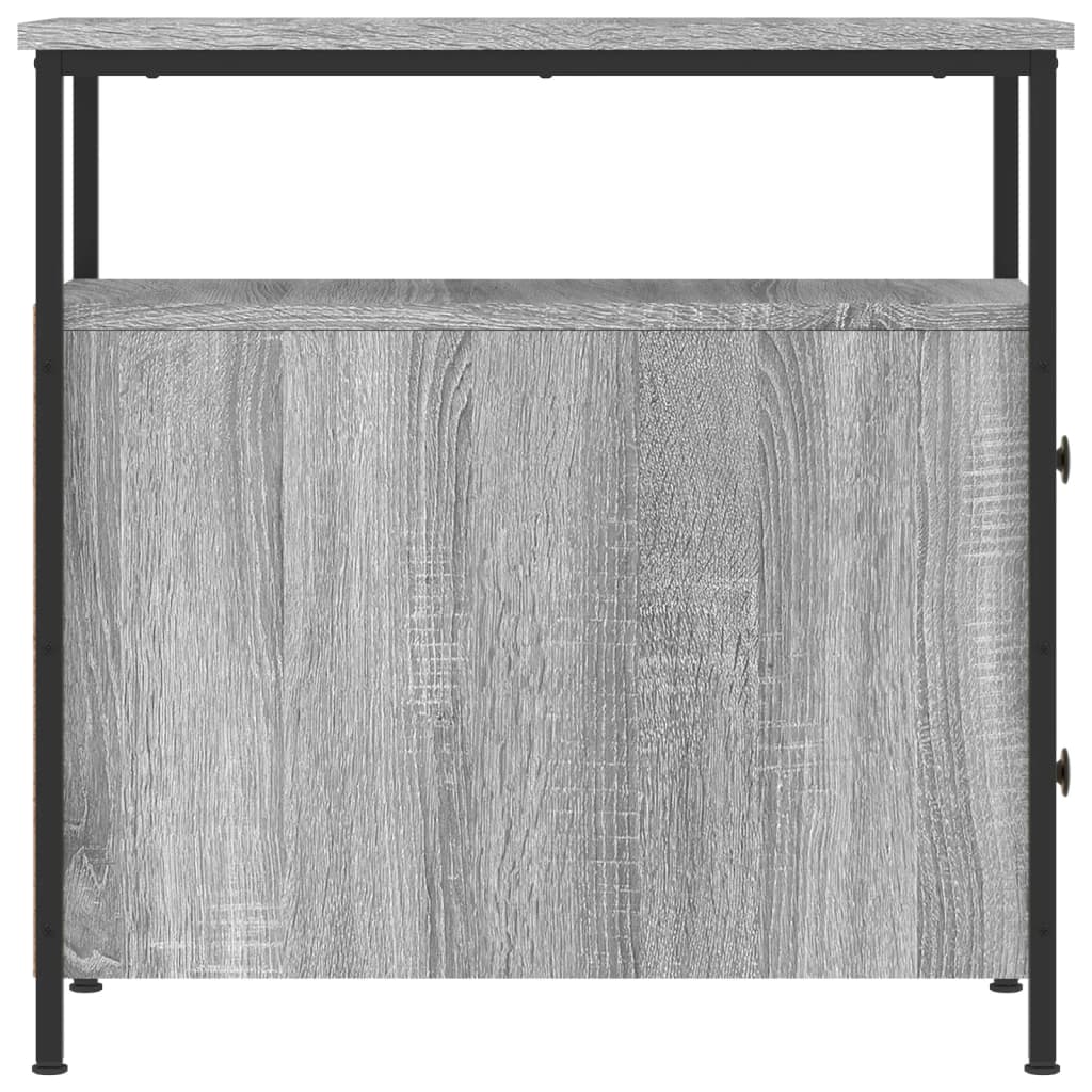 vidaXL Mesitas noche 2 uds madera ingeniería gris Sonoma 30x60x60 cm