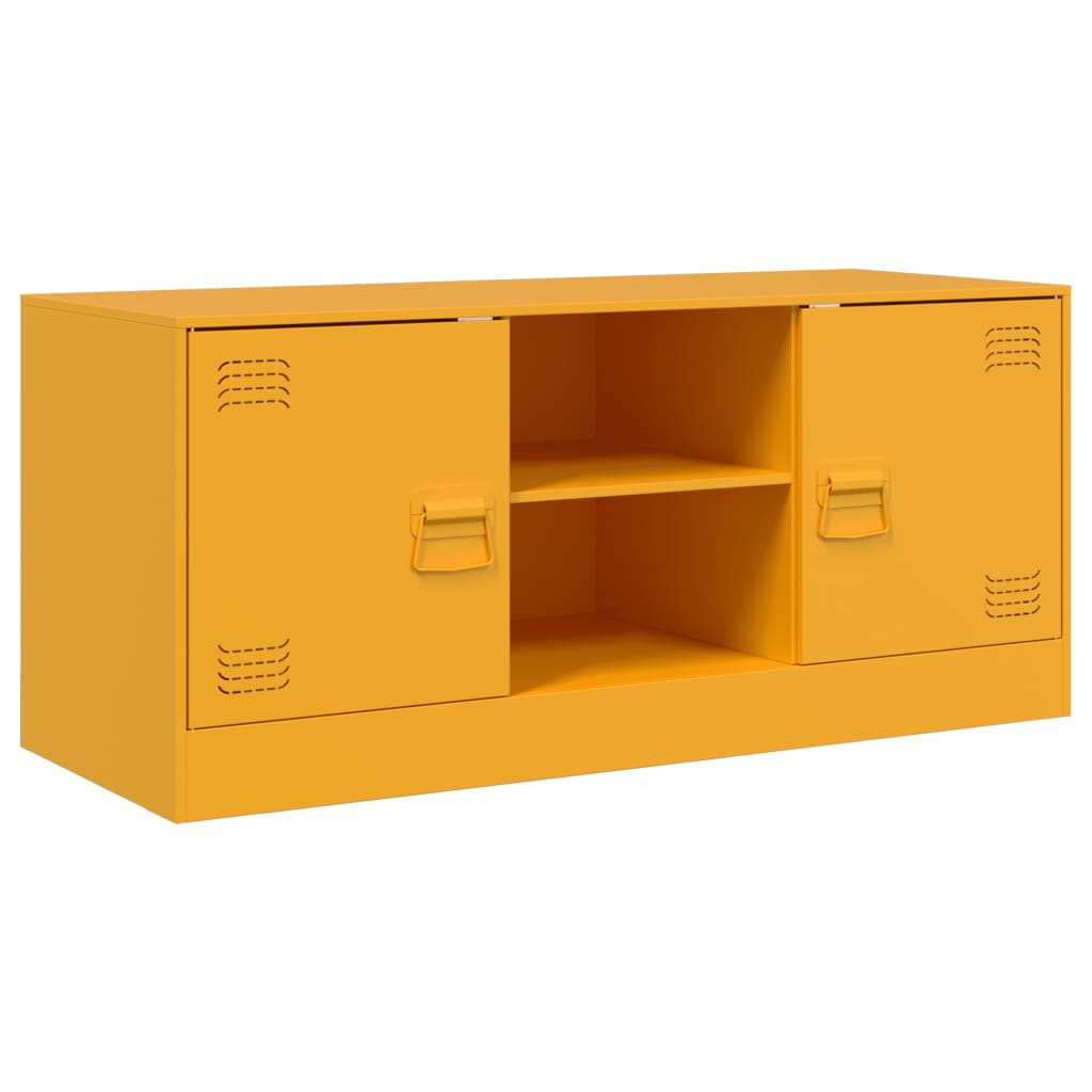 vidaXL Mueble para TV de acero amarillo mostaza 99x39x44 cm