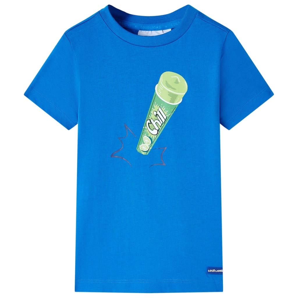 Camiseta infantil azul chillón 116