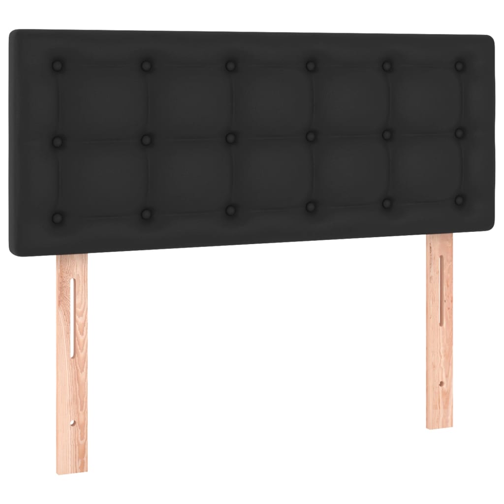 vidaXL Cama box spring y colchón LED cuero sintético negro 90x200 cm