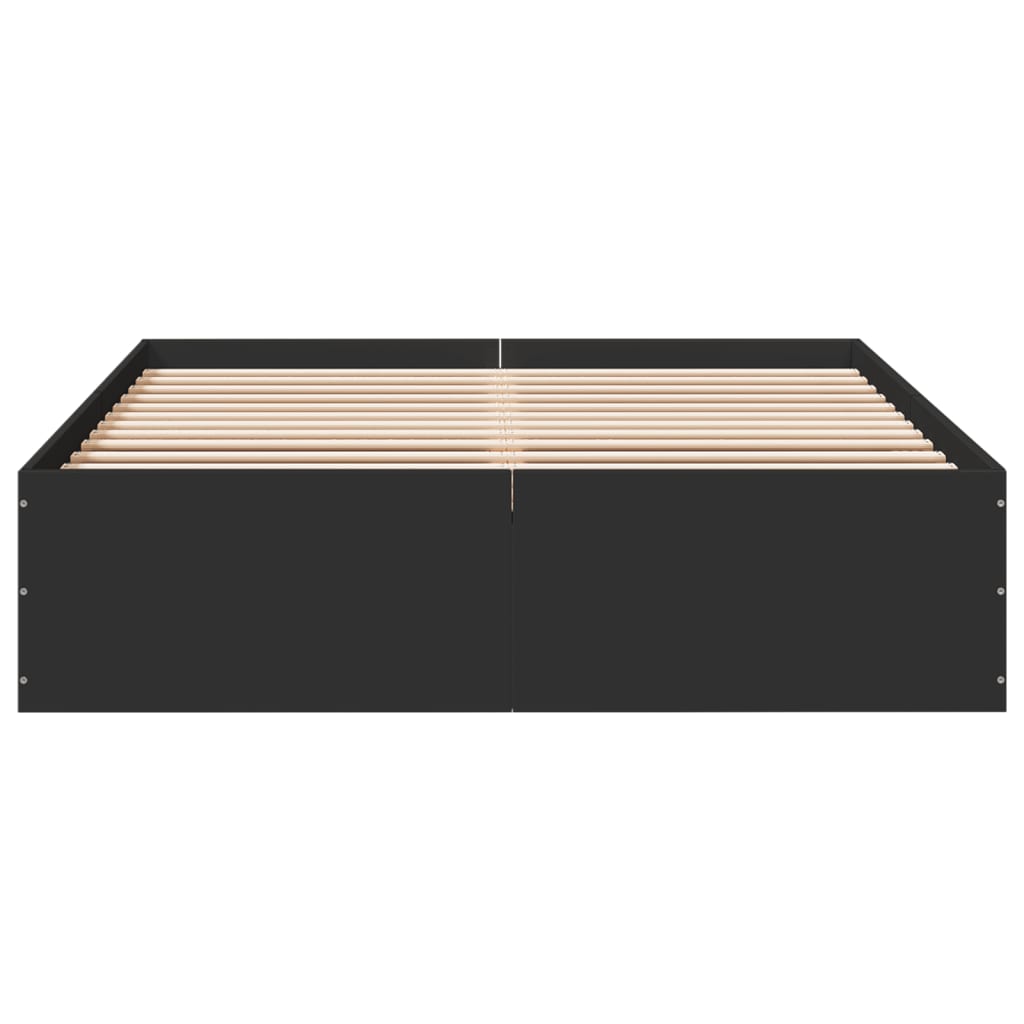 vidaXL Estructura de cama madera de ingeniería negra 135x190 cm