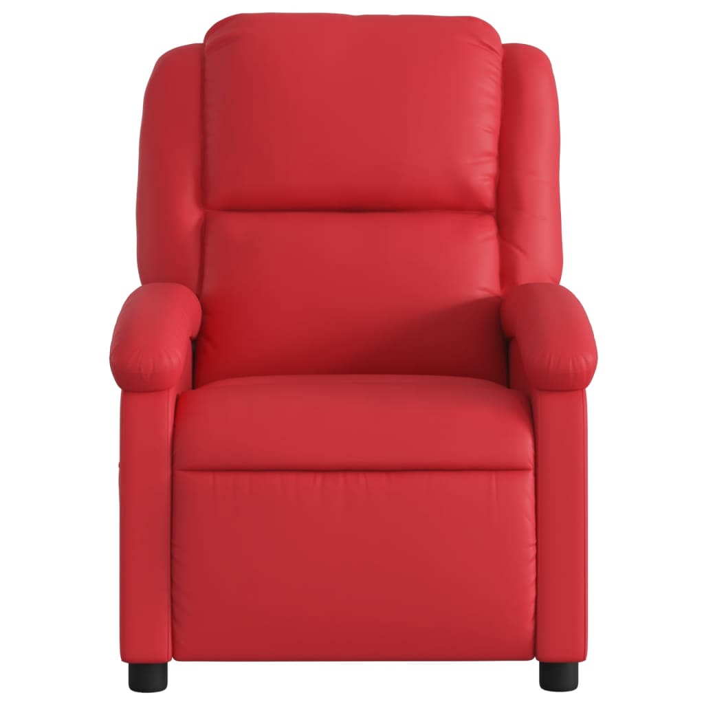 vidaXL Sillón reclinable de cuero sintético rojo