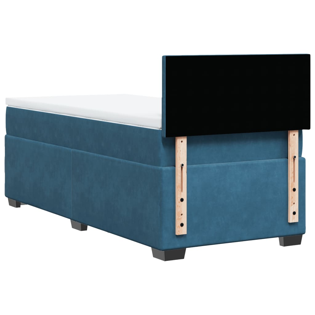 vidaXL Cama box spring con colchón terciopelo azul oscuro 80x200 cm