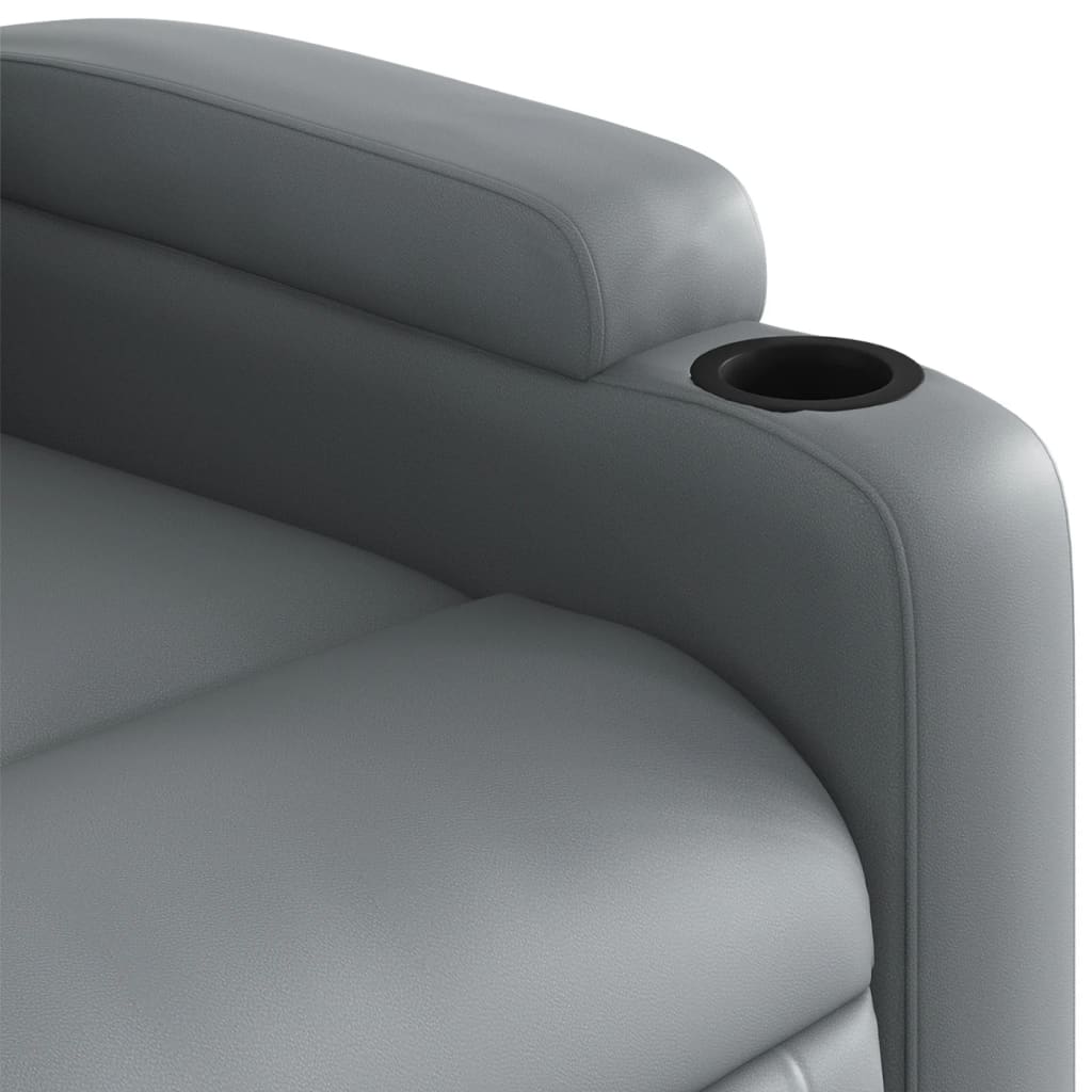 vidaXL Sillón reclinable de cuero sintético gris