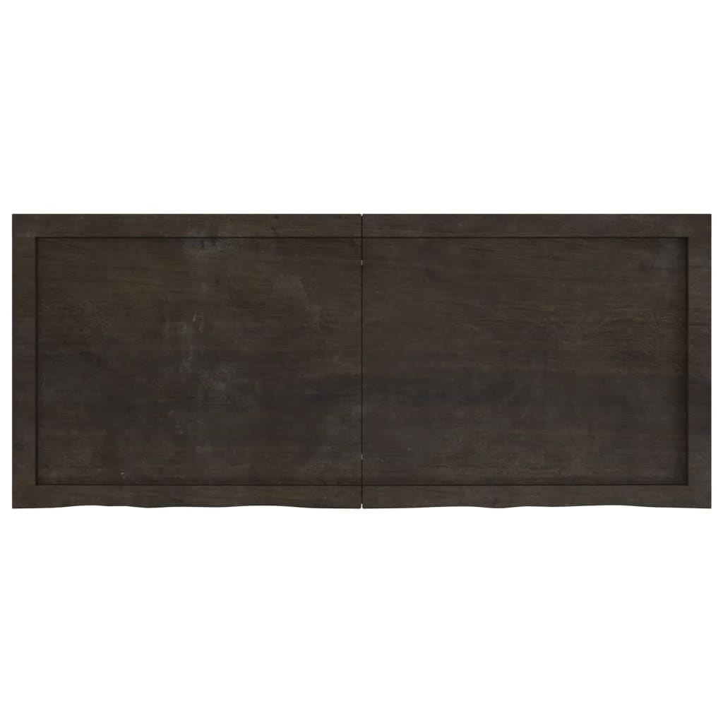 vidaXL Encimera de baño madera tratada marrón oscuro 120x50x(2-6) cm