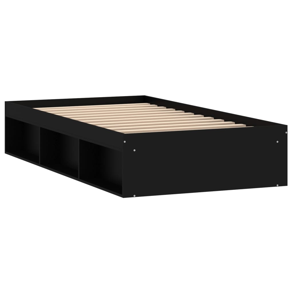 vidaXL Estructura de cama negra 100x200 cm