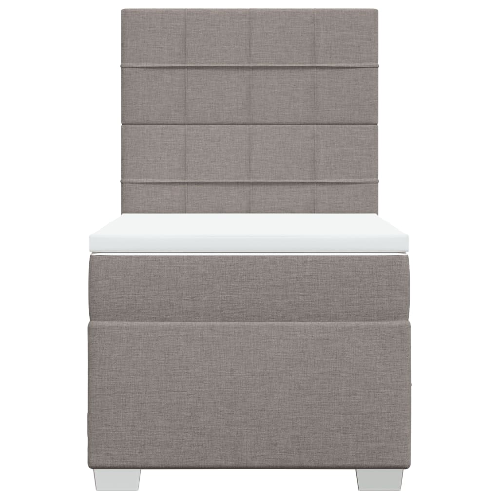 vidaXL Cama box spring con colchón tela gris taupe 80x200 cm