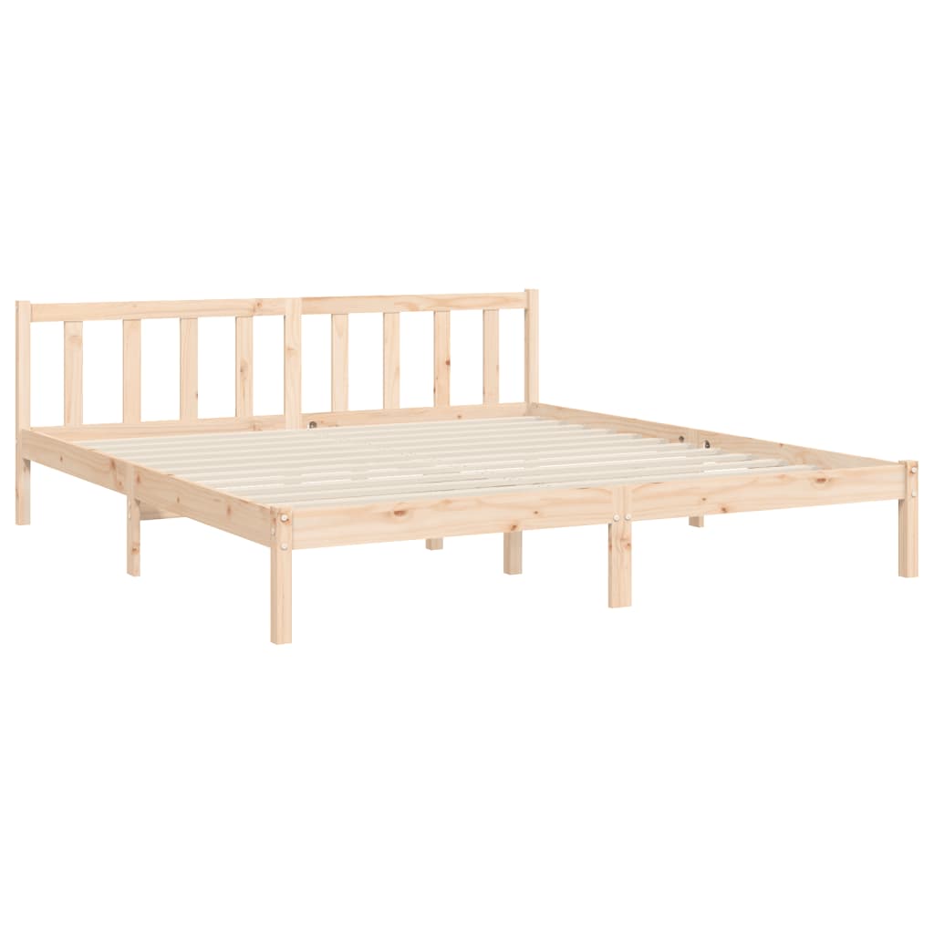 vidaXL Estructura de cama de matrimonio con cabecero madera maciza