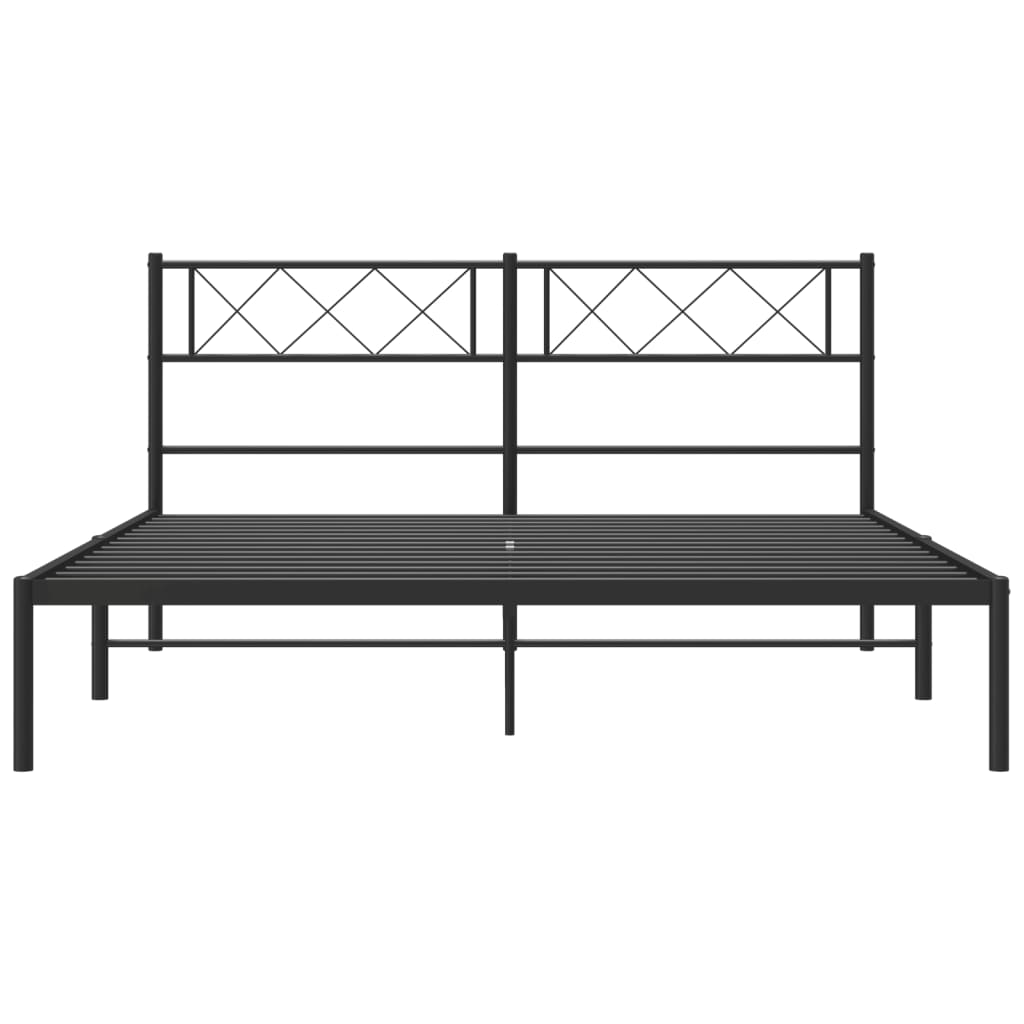 vidaXL Estructura cama sin colchón con cabecero metal negro 120x200 cm